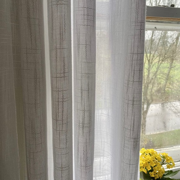 Semi Sheer Linen Grey Curtains (2 panels) - Picture 8 of 12